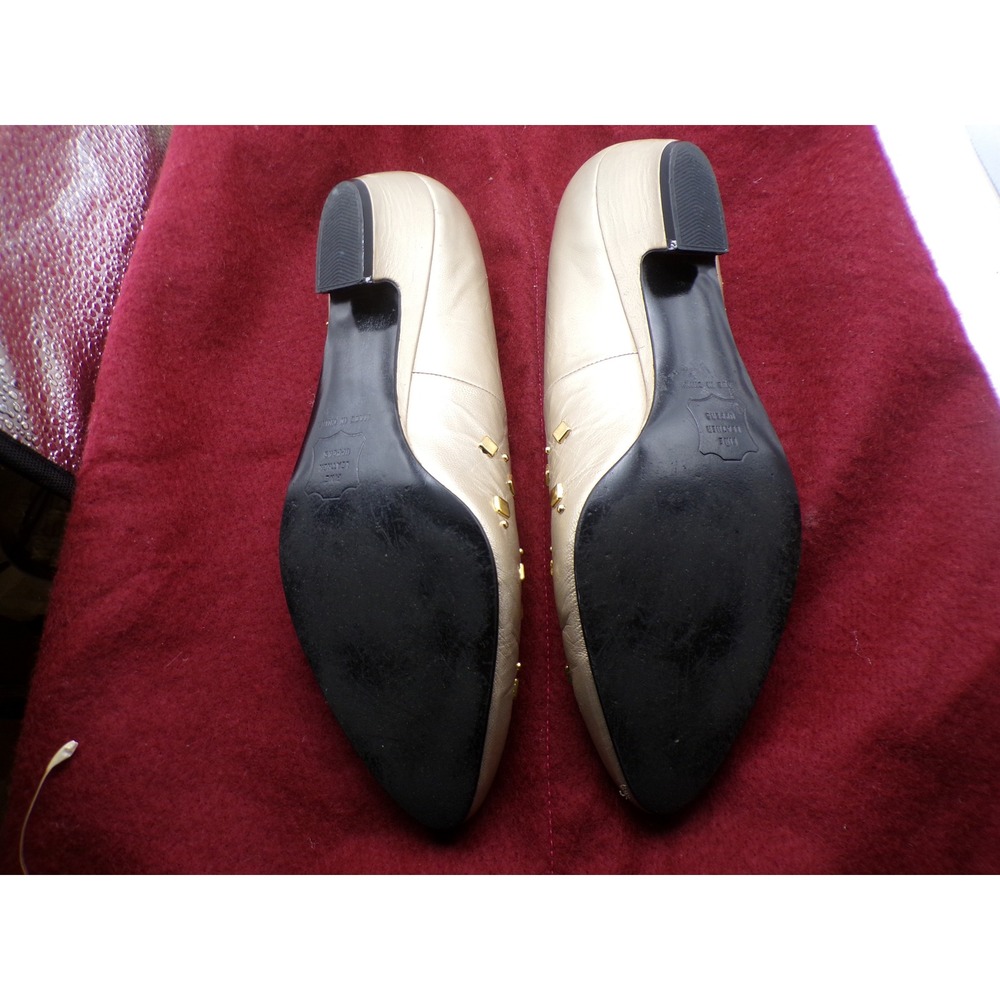 Van Eli Cream Flats with Gold Studs - Picture 3 of 4